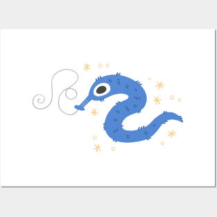 Blue Worm-on-a-String Posters and Art